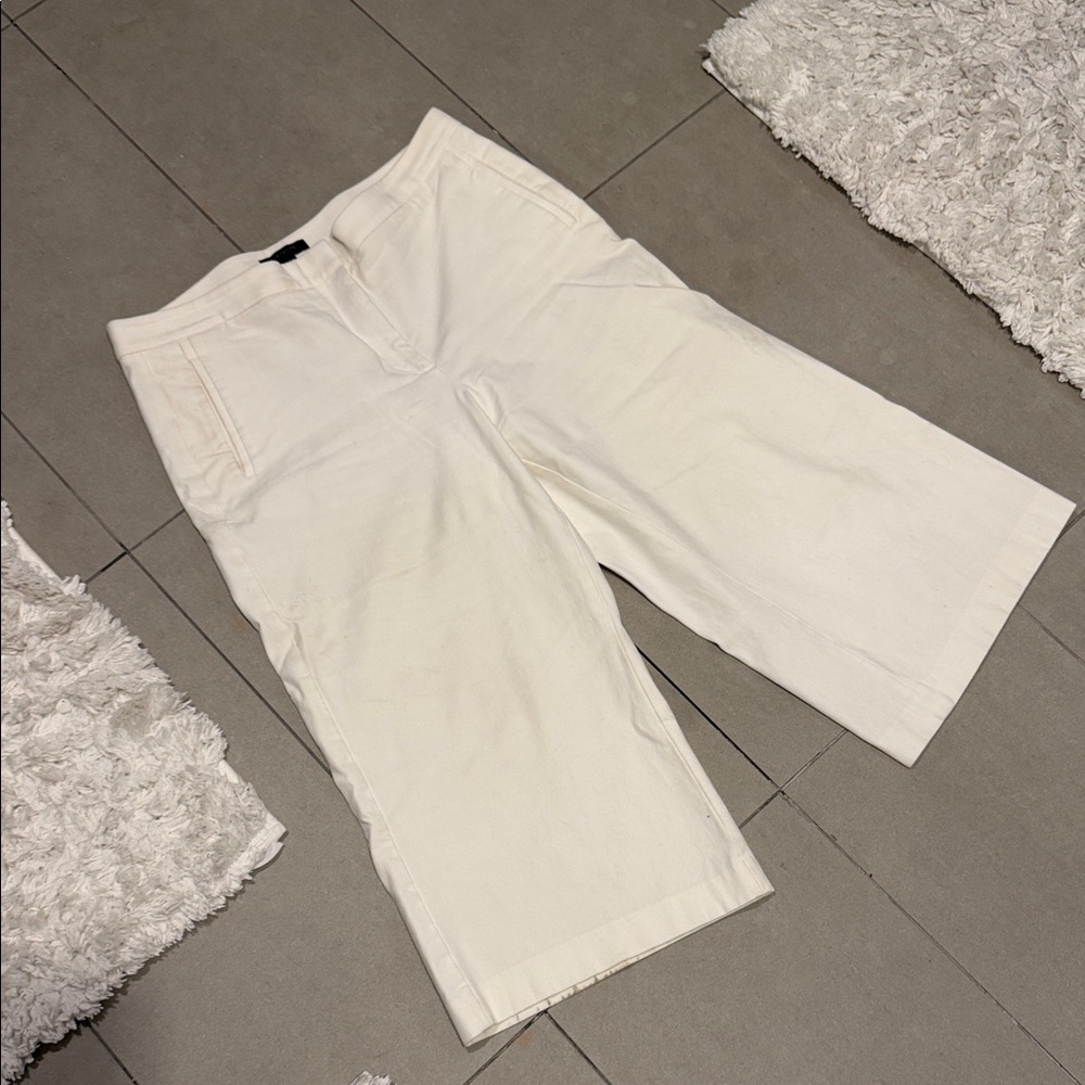 Ann Taylor Petite Cream High-Rise Trousers